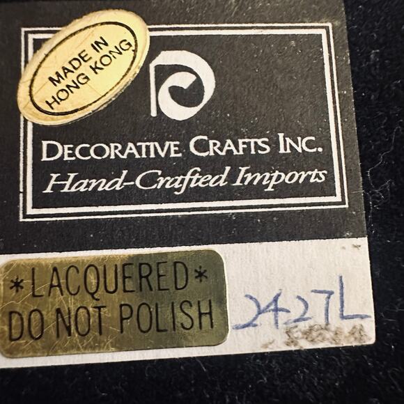 MCM Black Matte Brass look Metal Hollywood Regency Decor Decorative Crafts Inc - Picture 5 of 6